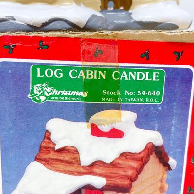 LOG CABIN CANDLE HOLDER - HOUSE OF LLOYD â€œCHRISTMAS AROUND THE WORLDâ€
