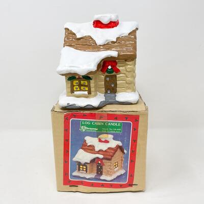 LOG CABIN CANDLE HOLDER - HOUSE OF LLOYD â€œCHRISTMAS AROUND THE WORLDâ€