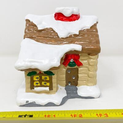 LOG CABIN CANDLE HOLDER - HOUSE OF LLOYD â€œCHRISTMAS AROUND THE WORLDâ€