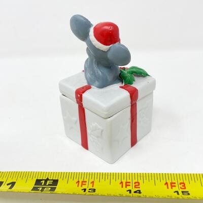 CERAMIC MOUSE ON GIFT CANDLE HOLDER