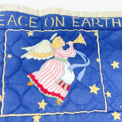 â€œPEACE ON EARTHâ€ ANGEL QUILTED DECOR - 11â€ x 17â€