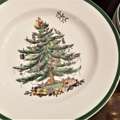 Lot #140  Nice lot of SPODE china in the "Christmas Tree" pattern