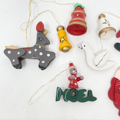 VINTAGE MINI WOODEN ORNAMENT BUNDLE #2