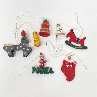 VINTAGE MINI WOODEN ORNAMENT BUNDLE #2
