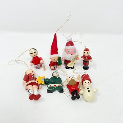 VINTAGE MINI WOODEN ORNAMENT BUNDLE #3