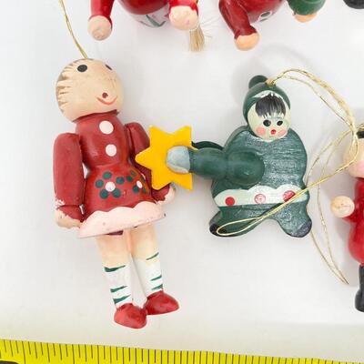 VINTAGE MINI WOODEN ORNAMENT BUNDLE #3