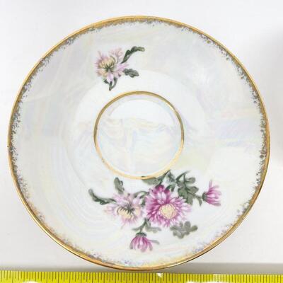 VINTAGE ARDCO LUSTERWARE TEACUP & SAUCER - â€œNOVEMBER CHRYSANTHEMUMâ€