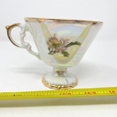 VINTAGE ARDCO LUSTERWARE TEACUP & SAUCER - â€œNOVEMBER CHRYSANTHEMUMâ€