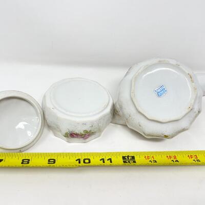 VINTAGE ENESCO STACKING CREAMER & SUGAR SET