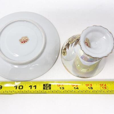 VINTAGE UCAGCO YELLOW ROSE LUSTERWARE TEACUP & SAUCER