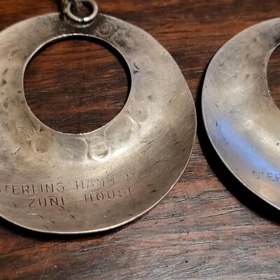 Lot 170: Old ZUNI House Sterling Screwback Earrings