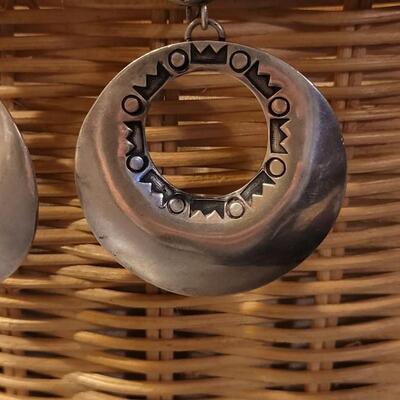Lot 170: Old ZUNI House Sterling Screwback Earrings