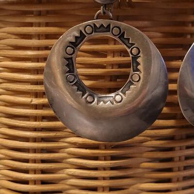 Lot 170: Old ZUNI House Sterling Screwback Earrings
