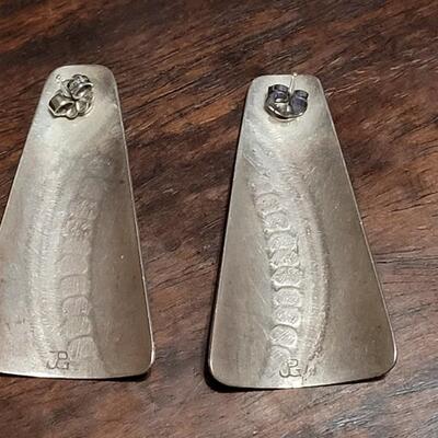 Lot 174: Vintage Stamped Silver Earrings