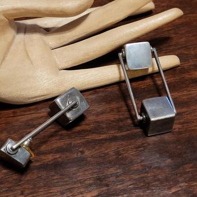 Lot 175: Vintage Sterling Spinner Earrings by ADRIAN OLABUENAGA