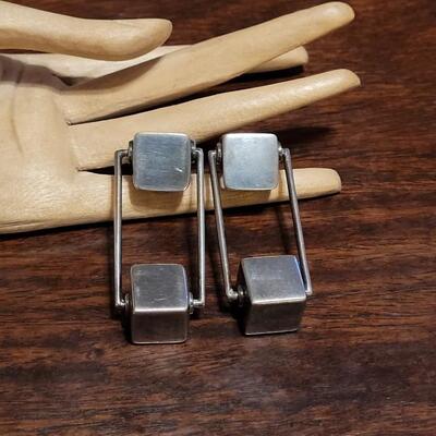 Lot 175: Vintage Sterling Spinner Earrings by ADRIAN OLABUENAGA