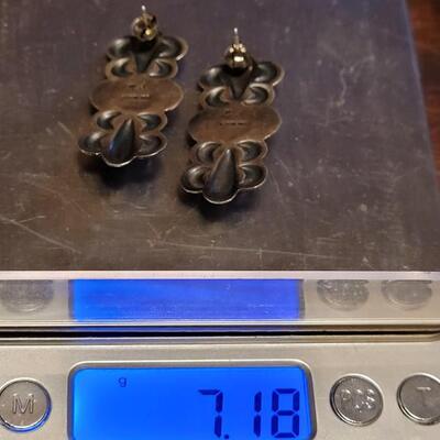 Lot 176: Vintage NAVAJO Sterling Earrings & Turquoise Earrings By Robert Johnson