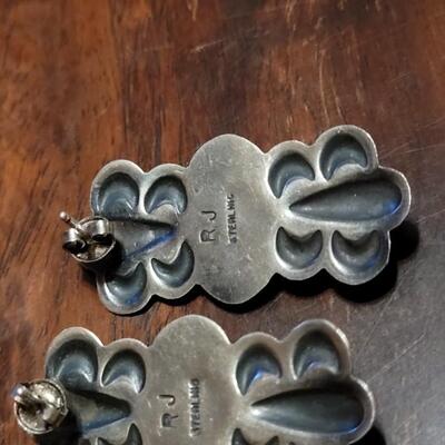 Lot 176: Vintage NAVAJO Sterling Earrings & Turquoise Earrings By Robert Johnson