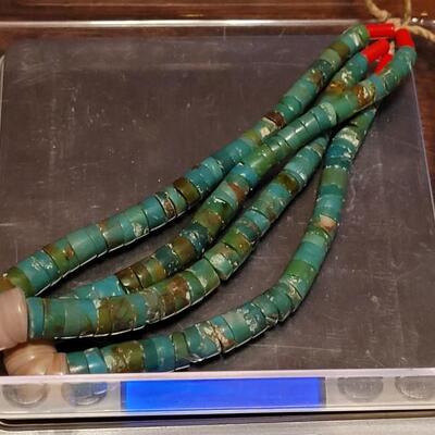 Lot 180: Santo Domingo Heishi 5" Jacla and Liquid Silver Earrings