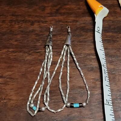 Lot 180: Santo Domingo Heishi 5" Jacla and Liquid Silver Earrings