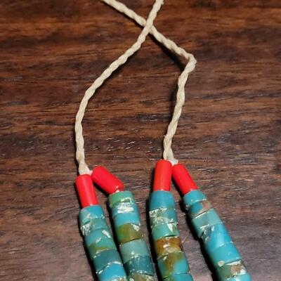 Lot 180: Santo Domingo Heishi 5" Jacla and Liquid Silver Earrings