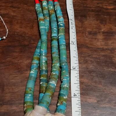 Lot 180: Santo Domingo Heishi 5" Jacla and Liquid Silver Earrings