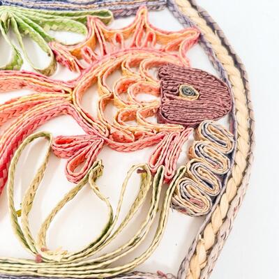 VINTAGE 8â€ WOVEN FISH DECOR