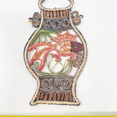 VINTAGE 8â€ WOVEN FISH DECOR