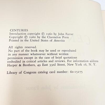 1960 â€œCENTURIESâ€ BY THOMAS TRAHERNE HARDBACK BOOK
