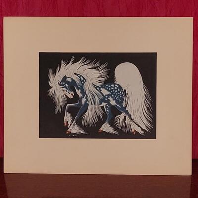 Native American Modernist Artist WOODY CRUMBO Silkscreen of "Spirit Horse"