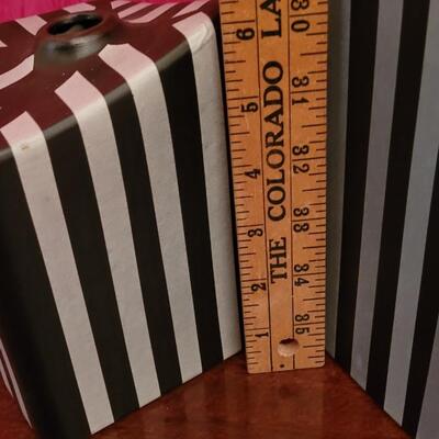 Lot 190: Pair of Black & Silver Vases