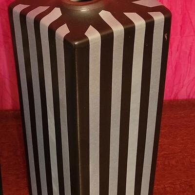 Lot 190: Pair of Black & Silver Vases