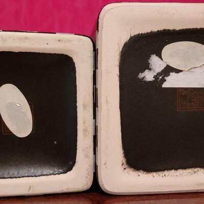 Lot 190: Pair of Black & Silver Vases