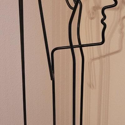 Lot 191: Metal Wire Sculpture of a Man signed by Simmons