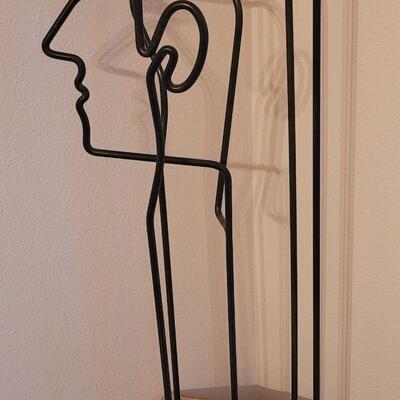 Lot 191: Metal Wire Sculpture of a Man signed by Simmons