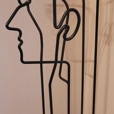 Lot 191: Metal Wire Sculpture of a Man signed by Simmons