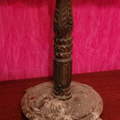 Lot 192: Antique Spanish Revival Style Mexican Wood Candelabras