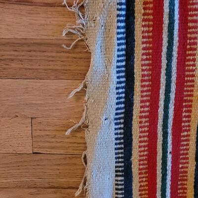 Lot 194: Vintage Mexican Rug/Blanket Depicting Aztec Sun