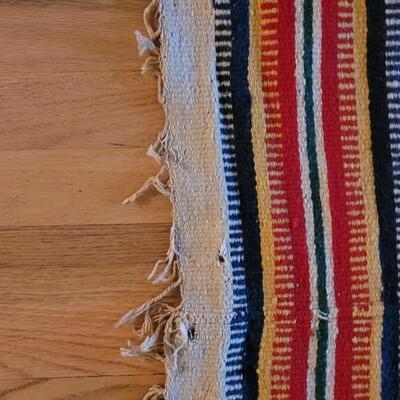 Lot 194: Vintage Mexican Rug/Blanket Depicting Aztec Sun