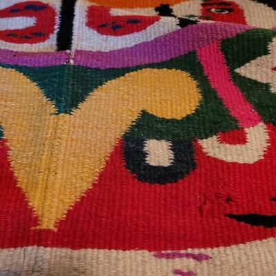 Lot 194: Vintage Mexican Rug/Blanket Depicting Aztec Sun