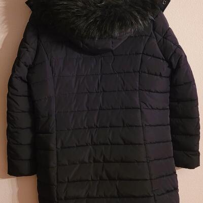 Lot 203: Tommy Hilfiger Black Puff Coat with Faux Fur Lined Hood