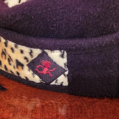 Lot 209: Animal Print Silk & Cotton Scarves & Fleece Shred Alert Winter Hat