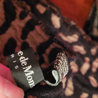 Lot 209: Animal Print Silk & Cotton Scarves & Fleece Shred Alert Winter Hat