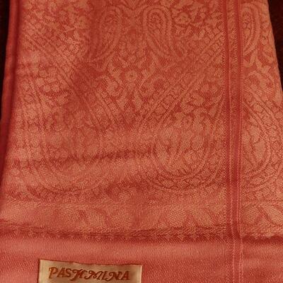 Lot 214: Italian Black Pure Cashmere Scarf & Pink Pashmina & Silk Scarf