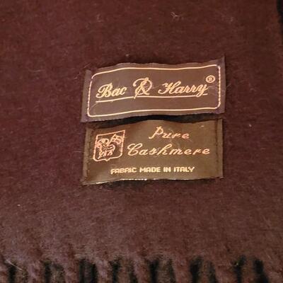 Lot 214: Italian Black Pure Cashmere Scarf & Pink Pashmina & Silk Scarf
