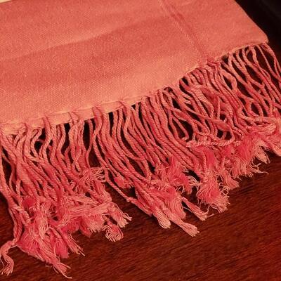Lot 214: Italian Black Pure Cashmere Scarf & Pink Pashmina & Silk Scarf