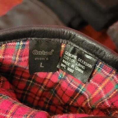 Lot 215: (2) GAP Scarves and One Pair of Gates Men's Leather Gloves