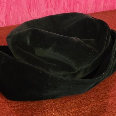 Lot 217: Vintage Gray Wool Hat and Velvet Bucket Hat