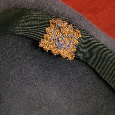 Lot 217: Vintage Gray Wool Hat and Velvet Bucket Hat
