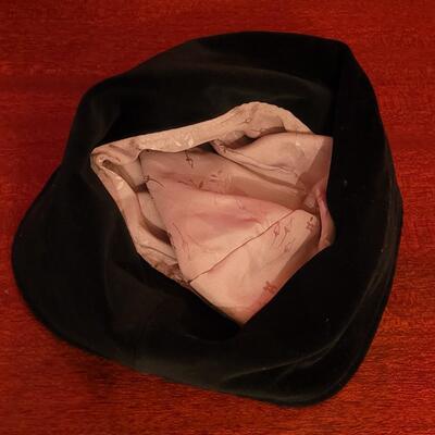 Lot 217: Vintage Gray Wool Hat and Velvet Bucket Hat